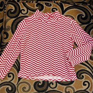 ❤️Red & white high neck shirt-NEW w/o tags